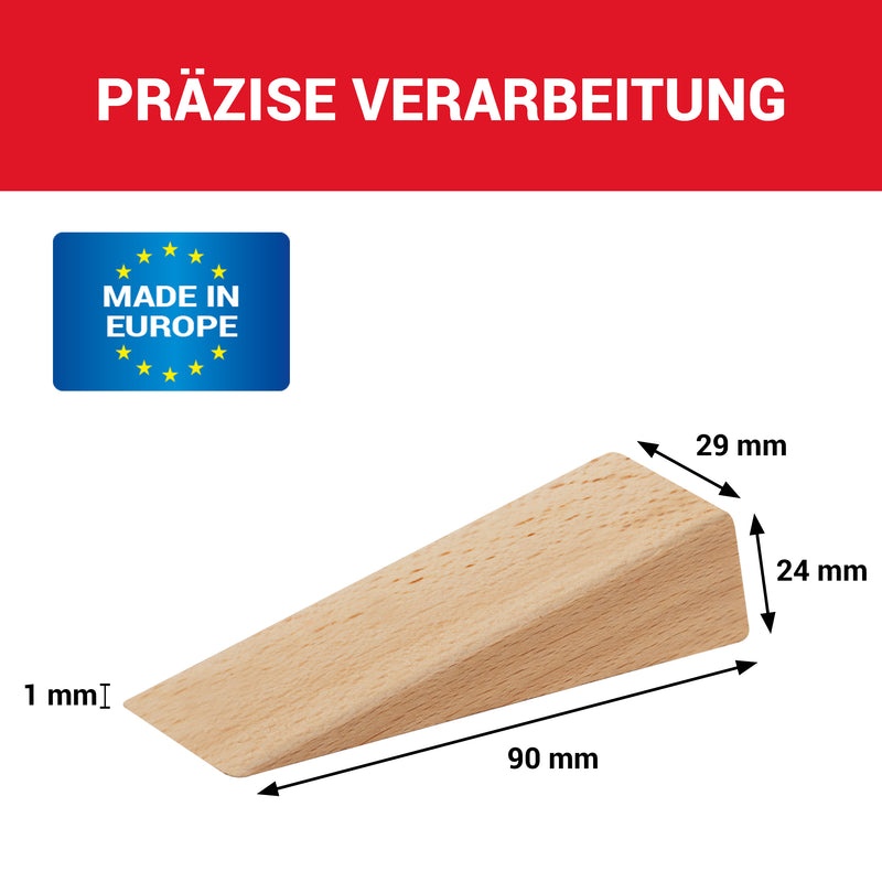 LouMaxx Holzkeile Esche / Buche 90x29x24 mm, 12er Set