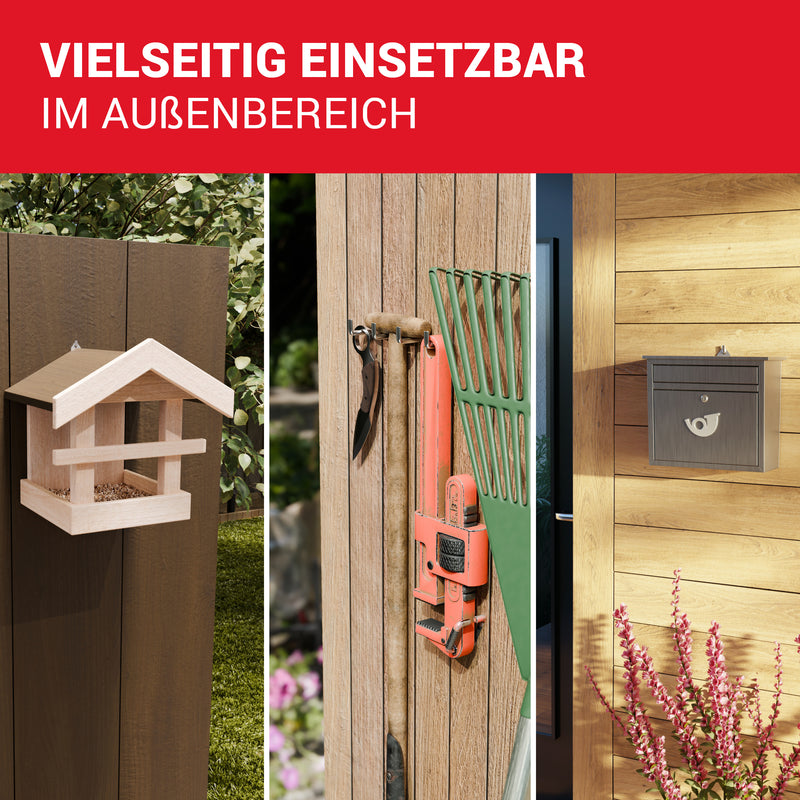 LouMaxx Schraubhaken 5,2x50 mm - 25er Set Winkelschrauben - Regalhaken mit Traglast bis 50 kg - Hacken Schrauben verzinkt - Robuste Wandhaken Schrauben für Bilder, Regale & mehr
