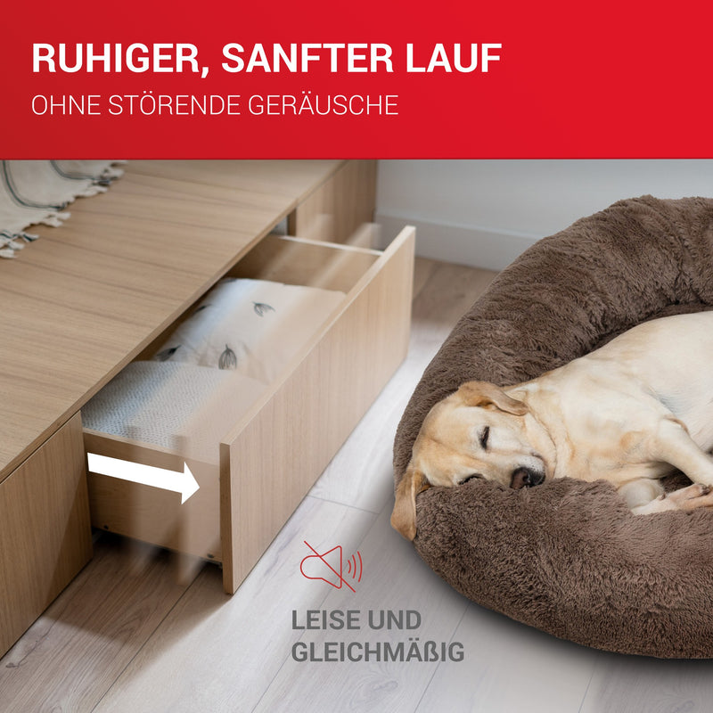 LouMaxx Kugelauszug 4er Set Schubladenschienen 27 mm Nut | 300 mm Schienen Schublade | Schubladen Schienensystem mit Teilauszug für 27mm Nut