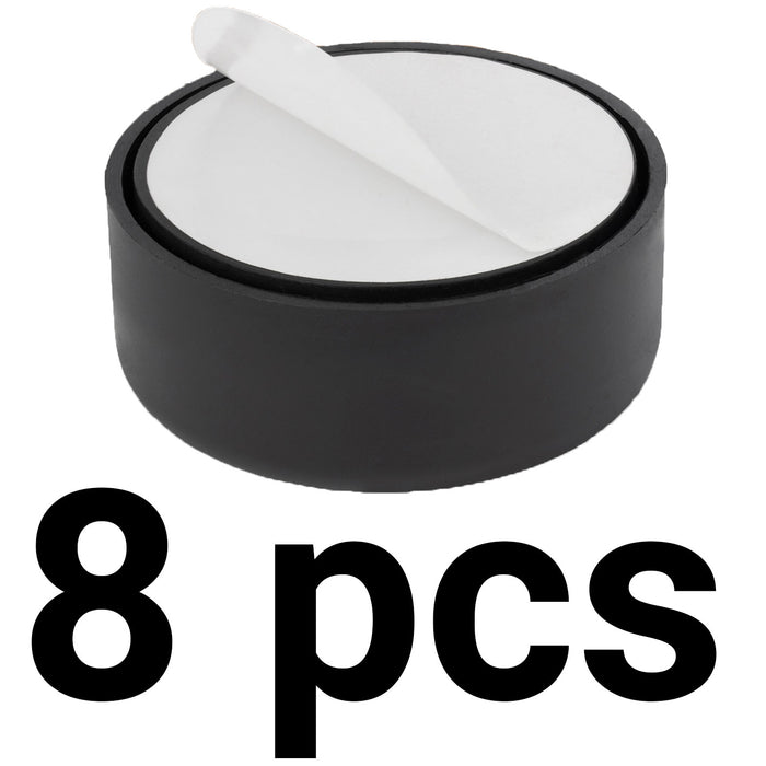 LouMaxx Möbelfüße höhenverstellbar– Füße für Möbel Ø 53,5 mm aus Kunststoff – Hochwertige Möbelerhöhung zum Kleben oder Schrauben – 8er Set Gleitfüße in Schwarz inkl. Montagematerial
