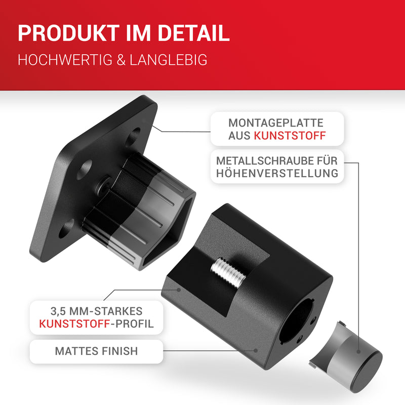 LouMaxx Möbelfüße verstellbar – 4er Set 38x38x60mm in Schwarz inkl. Befestigungsplatte – Füsse für Schränke passend als Kallax Füße – Hochwertige Schrank Füße für individuelle DIY-Möbel