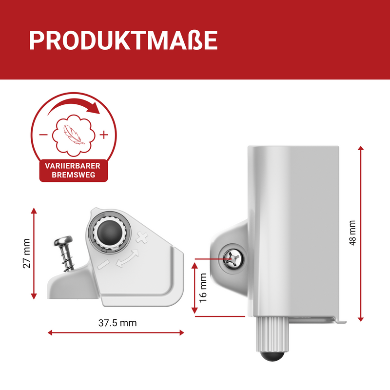 LouMaxx Softclose Türdämpfer 4er Set Möbeltürdämpfer grau – Schranktür Dämpfer – Soft close Türdämpfer Schrank zum Softclose nachrüsten von Schranktüren