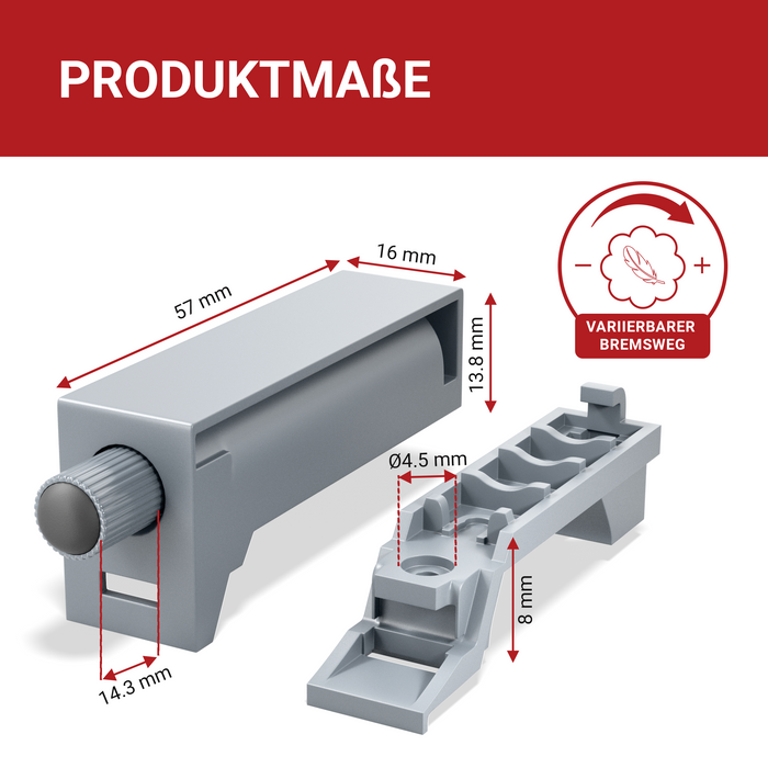 LouMaxx Softclose Türdämpfer 8er Set Schranktür Dämpfer in Grau – Softclose Türdämpfer Schrank zum einfachen Softclose nachrüsten von Schranktüren – für sanftes Schranktürschließen