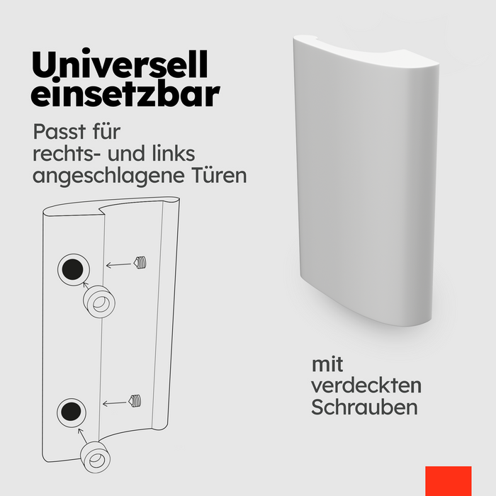 LouMaxx Balkontürgriff außen– Robuster Terrassentür Griff aus Aluminium - Wetterfester langlebiger Türgriff Pulverbeschichtet in Weiß inkl. Bohrschablone & Montagematerial