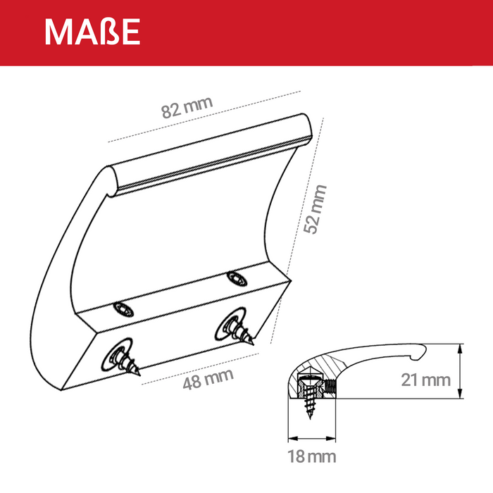 LouMaxx Balkontürgriff außen– Robuster Terrassentür Griff aus Aluminium - Wetterfester langlebiger Türgriff Pulverbeschichtet in Weiß inkl. Bohrschablone & Montagematerial