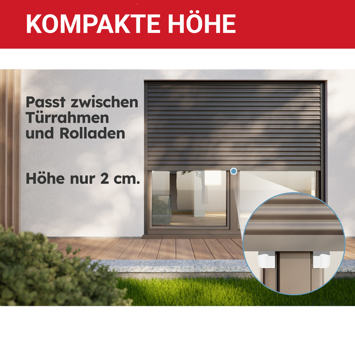 LouMaxx Balkontürgriff außen– Robuster Terrassentür Griff aus Aluminium - Wetterfester langlebiger Türgriff Pulverbeschichtet in Weiß inkl. Bohrschablone & Montagematerial