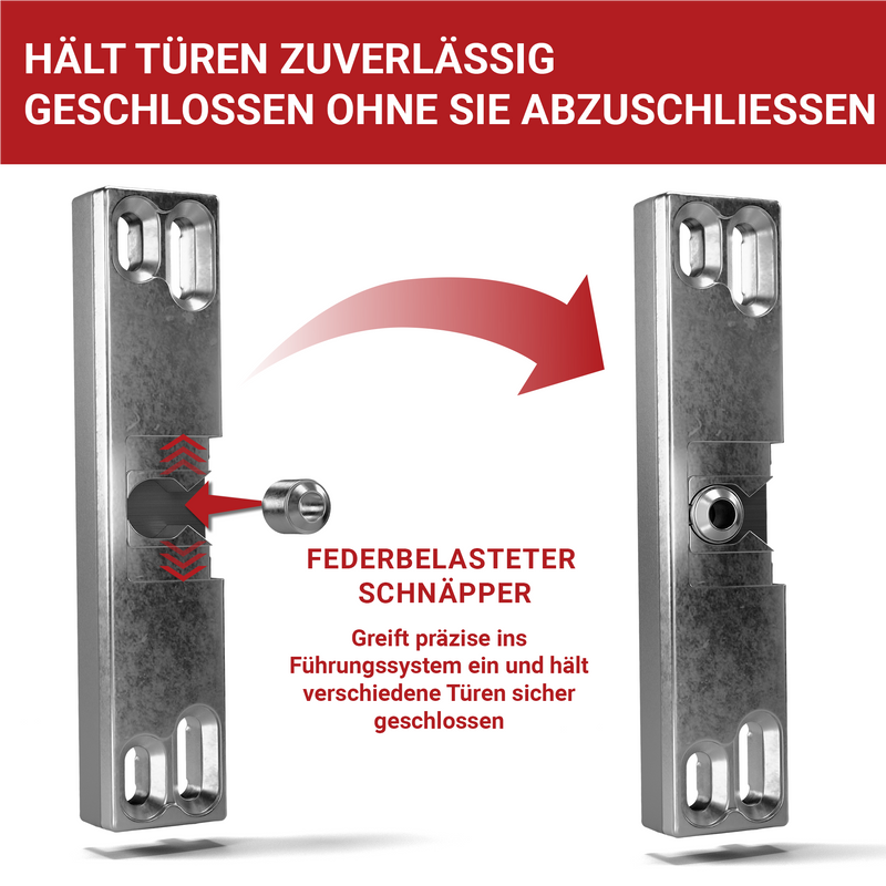 Balkontür-Schnäpper unsichtbar – mit Feder, inkl. Schrauben