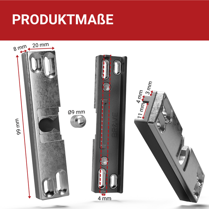 LouMaxx Balkontür Schnäpper - Unsichtbarer Türschnapper - Universell einsetzbar als Terrassentür Schnäpper und Türschnapper Balkontür - Schnapper inkl. Schrauben