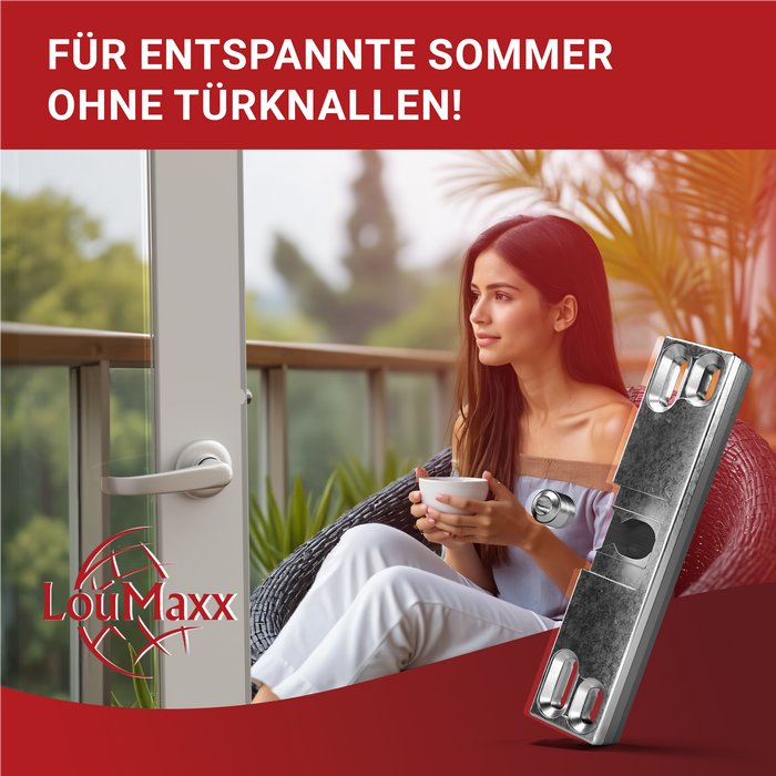 LouMaxx Balkontür Schnäpper - Unsichtbarer Türschnapper - Universell einsetzbar als Terrassentür Schnäpper und Türschnapper Balkontür - Schnapper inkl. Schrauben