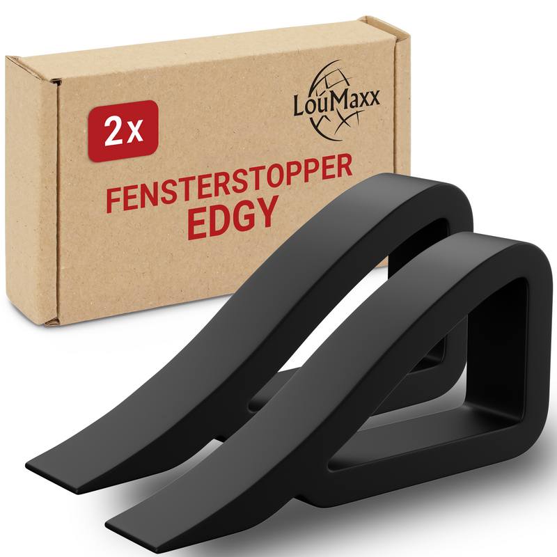 LouMaxx Fensterstopper – 2er Set Türkeile aus Gummi für Fenster und Türen – flexibel, rutschfest und vielseitig einsetzbar