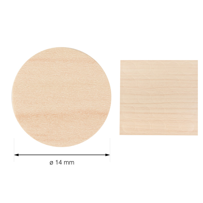LouMaxx Abdeckkappen für Schrauben rund, Ahorn Ø 20 mm – 56er Set - Selbstklebende Abdeckkappen für Bohrlöcher und kleine Beschädigungen – Universelle Schraubenabdeckung weiss – Made in EU