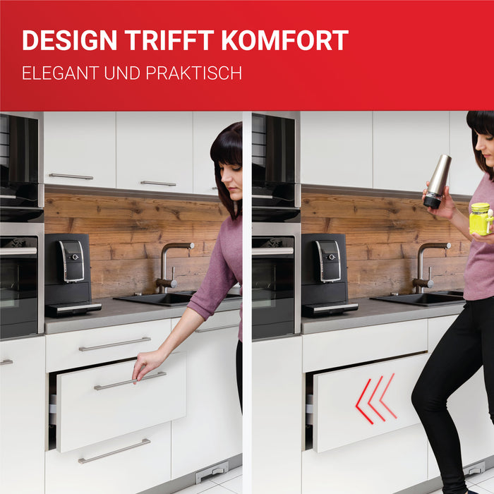 LouMaxx Drucktüröffner – müheloses Öffnen von Schranktüren und Schubladen durch Push to open Türöffner – geeignet für viele Schränke z.B. von Ikea – 2er-Set Drucktüröffner Schrank, mit Neodym Magnet