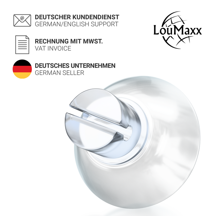 LouMaxx Saugnapf mit Kabelschlitz 50er Set - Saugnäpfe für Fenster Lichterkette transparent Ø 20mm Made in Germany - Wiederverwendbar und rückstandslos entfernbar
