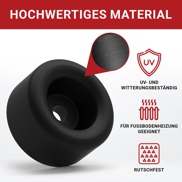 LouMaxx Mini-Möbelfüße 8 Stück Ø 20mm H 10mm - Möbelbeine Kunststoff für Kommoden Schränke Regale - Bodenabstandshalter mit 8 Schrauben Made in EU