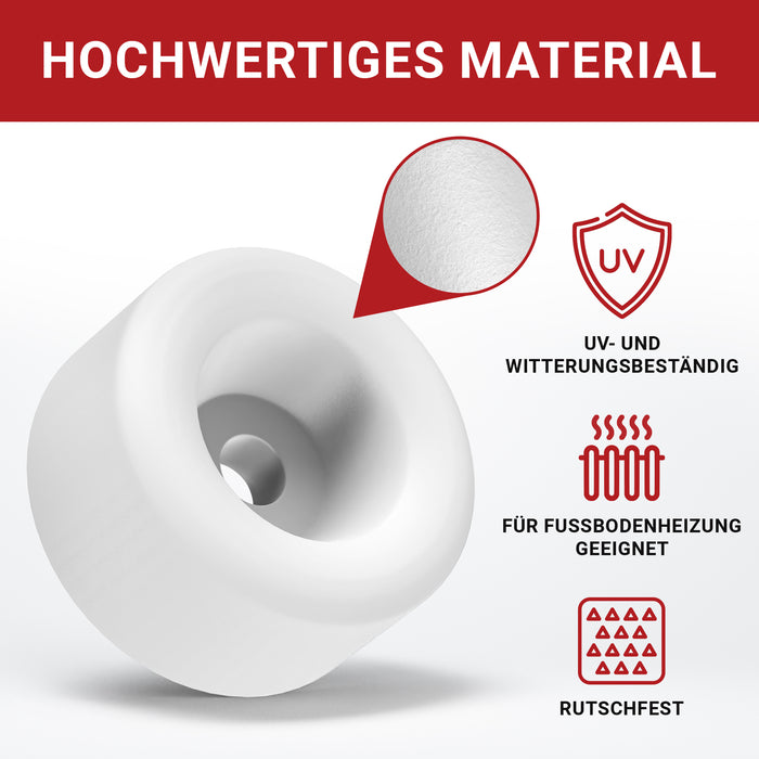 LouMaxx Mini-Möbelfüße 8 Stück Ø 20mm H 10mm - Möbelbeine Kunststoff für Kommoden Schränke Regale - Bodenabstandshalter mit 8 Schrauben Made in EU