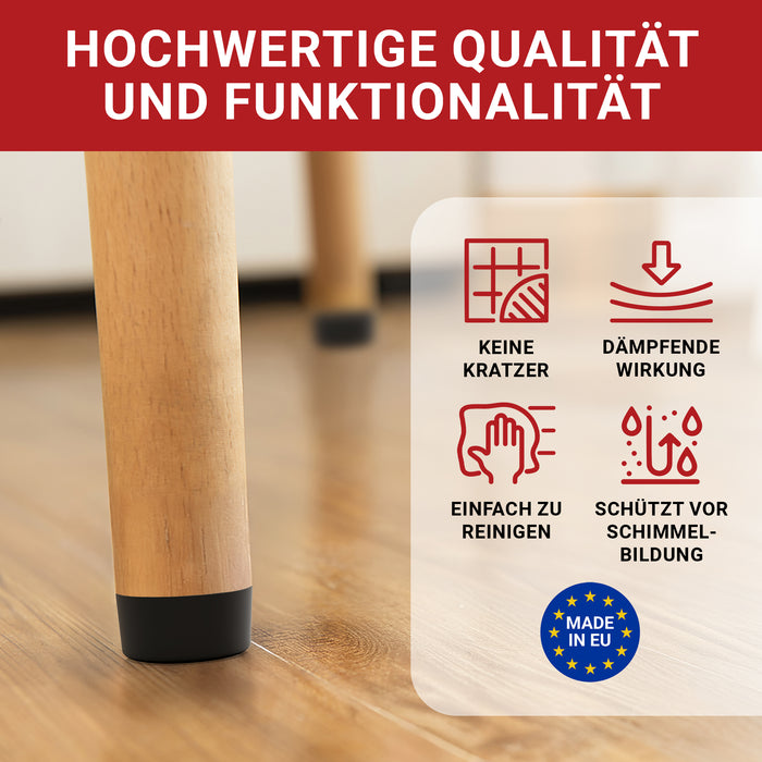 LouMaxx Mini-Möbelfüße 8 Stück Ø 20mm H 10mm - Möbelbeine Kunststoff für Kommoden Schränke Regale - Bodenabstandshalter mit 8 Schrauben Made in EU