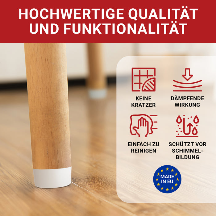 LouMaxx Mini-Möbelfüße 8 Stück Ø 20mm H 10mm - Möbelbeine Kunststoff für Kommoden Schränke Regale - Bodenabstandshalter mit 8 Schrauben Made in EU