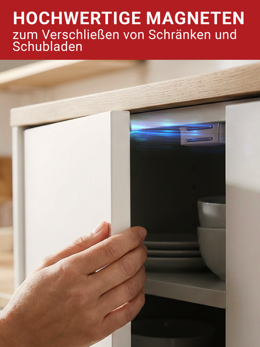 LouMaxx Magnetschnäpper stark - Haltekraft 4kg - 10er Set aus Edelstahl – Türmagnet - Schrankmagnet – Möbelmagnete