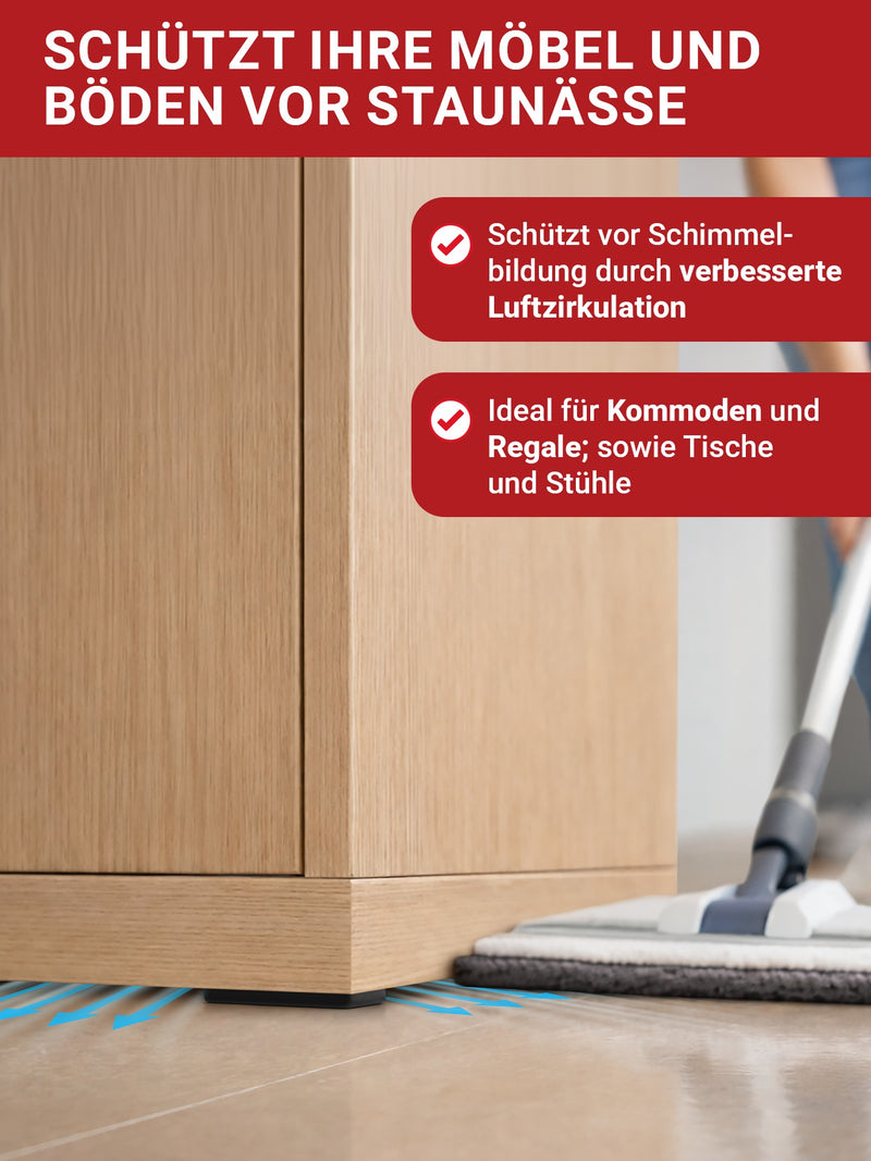 LouMaxx Möbelgleiter Kunststoff – Bodenabstandshalter 50 x 14 x 5 mm – Kunststoffgleiter zum Anschrauben im praktischen Mehrfachpack – 20er Set Mini Möbelfüße schwarz inkl. Schrauben