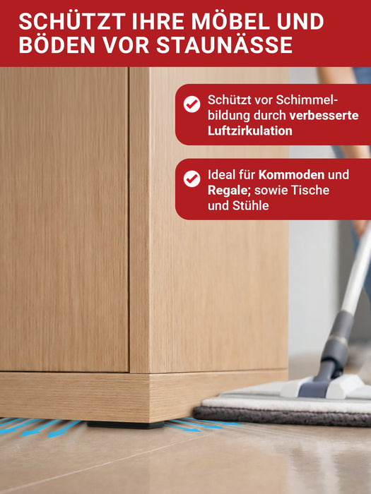 LouMaxx Möbelgleiter Kunststoff – Bodenabstandshalter 50 x 14 x 5 mm – Kunststoffgleiter zum Anschrauben im praktischen Mehrfachpack – 20er Set Mini Möbelfüße schwarz inkl. Schrauben
