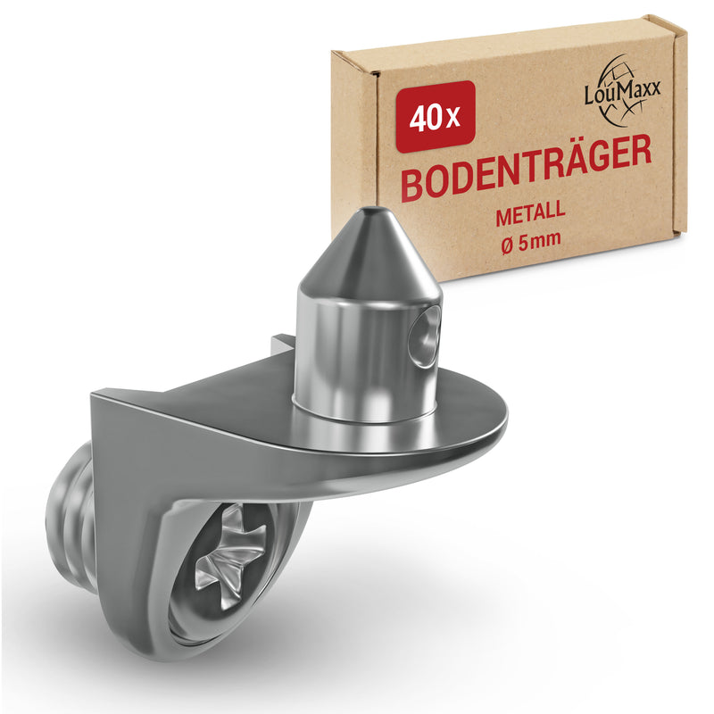 Winkelbodenträger mit Zapfen und Schraube Ø 5mm, 40 pcs