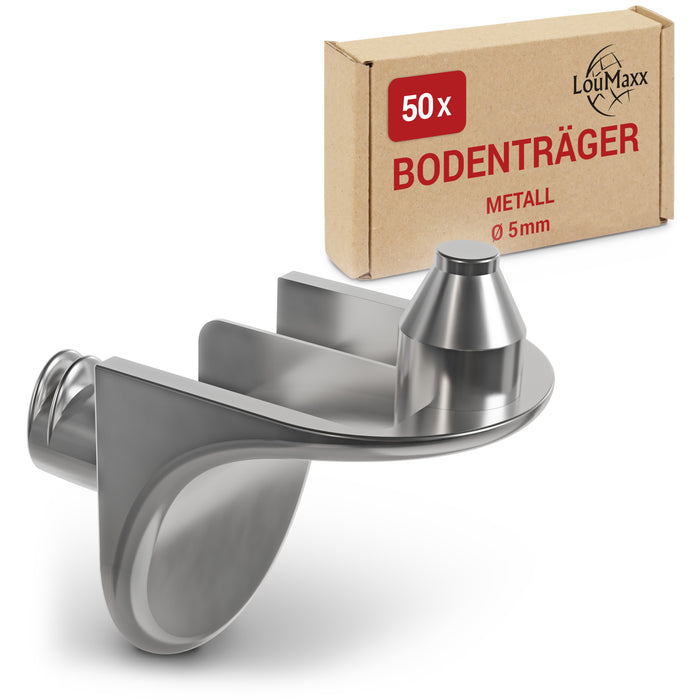LouMaxx Winkelbodenträger mit Doppelzapfen | 50er Set Regalbodenträger | Sicherheits Bodenträger 5mm | Einlegeboden Halter aus Zamak vernickelt…