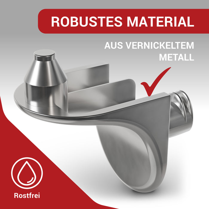 LouMaxx Winkelbodenträger mit Doppelzapfen | 50er Set Regalbodenträger | Sicherheits Bodenträger 5mm | Einlegeboden Halter aus Zamak vernickelt…