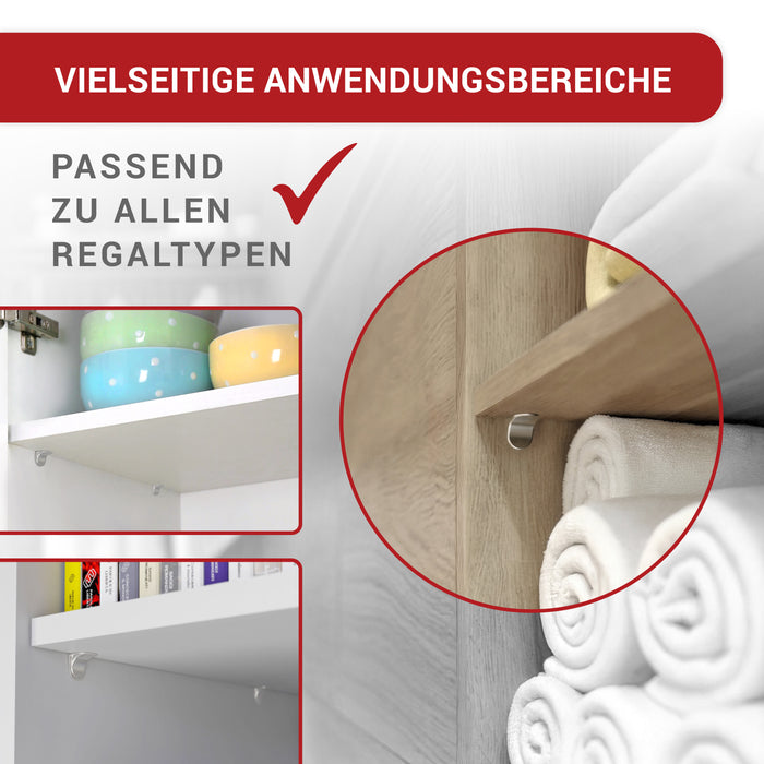 LouMaxx Winkelbodenträger mit Doppelzapfen | 50er Set Regalbodenträger | Sicherheits Bodenträger 5mm | Einlegeboden Halter aus Zamak vernickelt…