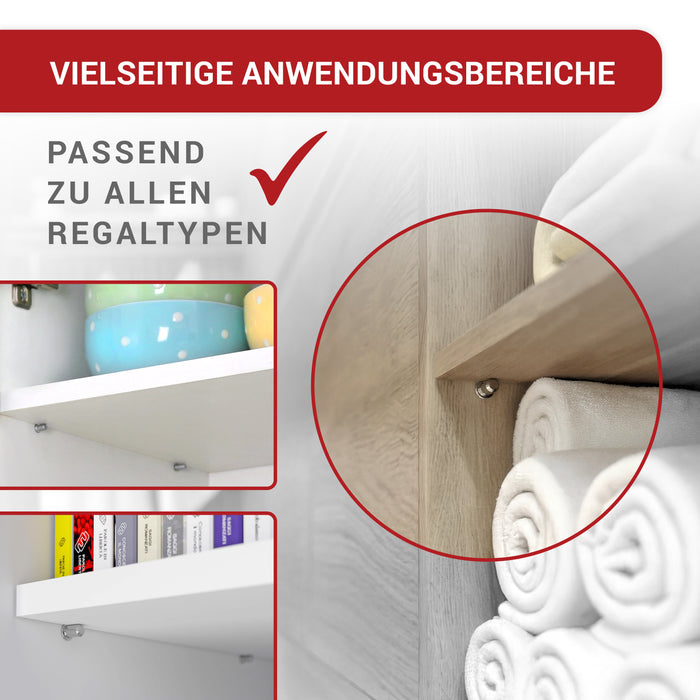 LouMaxx Bodenträger 5 mm 100 Stück mit Ring für Bohrung – Einlegeboden Halter - Fachbodenträger - Bretthalter - Regalbretthalter - Regalbodenträger