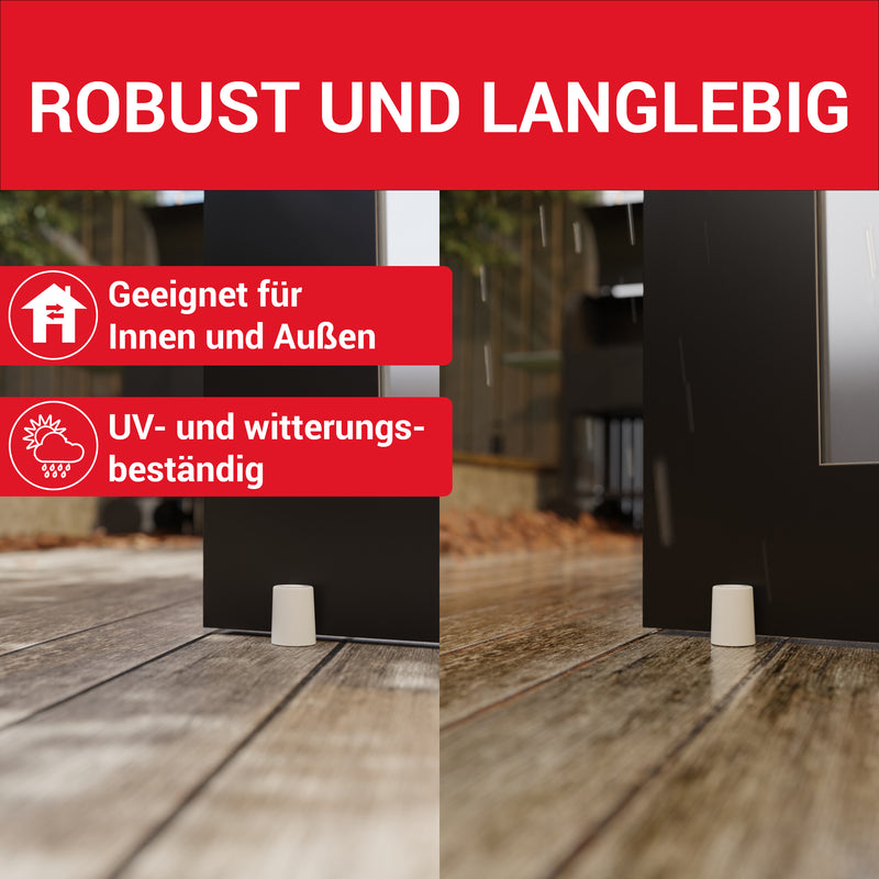 LouMaxx Türstopper Boden Schrauben aus Gummi - Bodentürstopper Ø 40 mm x 50 mm - Türstopper zum Schrauben – Türstopper Gummi - Zuverlässiger Schutz gegen anschlagende Türen - 3er Set in Weiß…