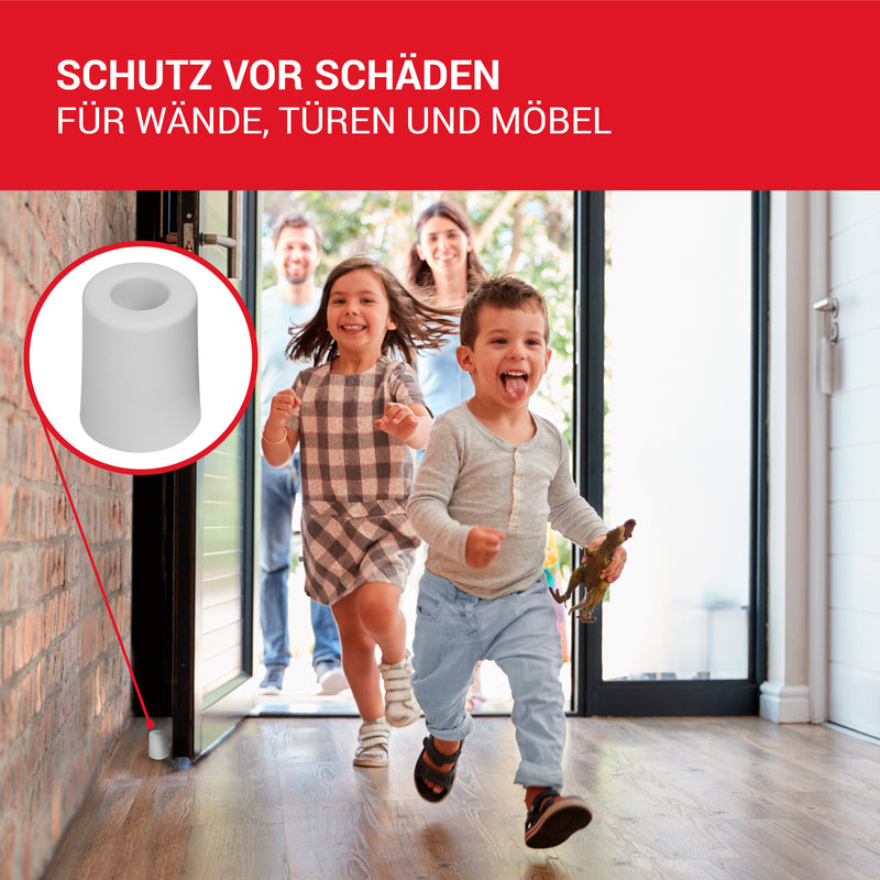 LouMaxx Türstopper Boden Schrauben aus Gummi - Bodentürstopper Ø 40 mm x 50 mm - Türstopper zum Schrauben – Türstopper Gummi - Zuverlässiger Schutz gegen anschlagende Türen - 3er Set in Weiß…