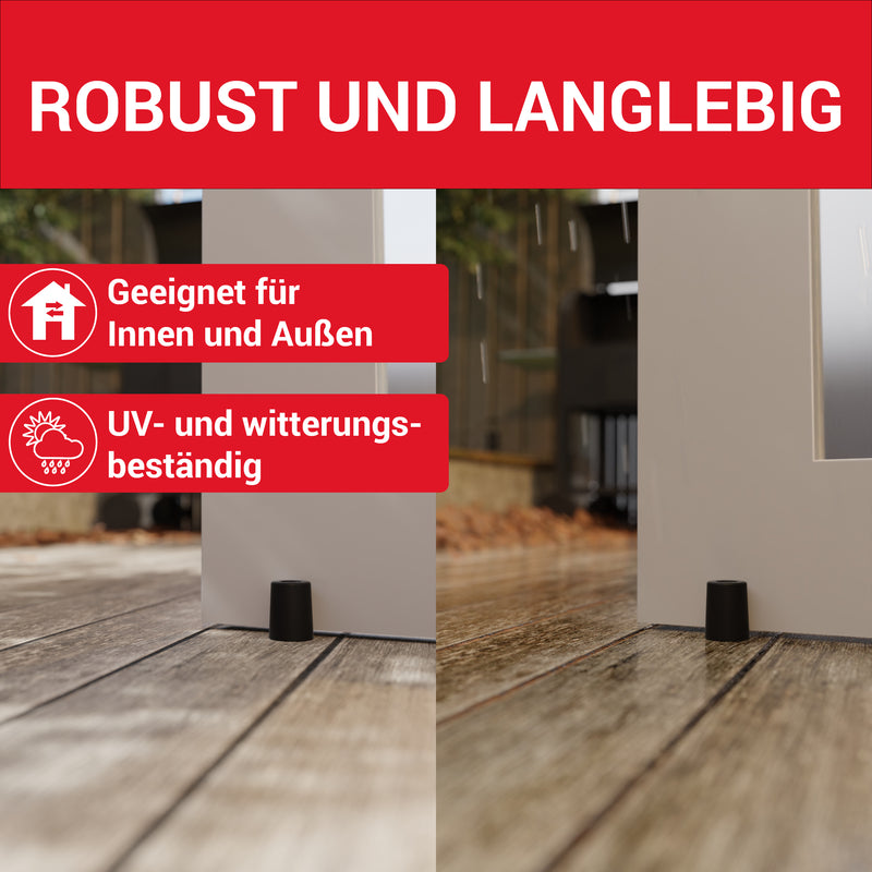 LouMaxx Türstopper Boden Schrauben aus Gummi - Bodentürstopper Ø 40 mm x 50 mm - Türstopper zum Schrauben – Türstopper Gummi - Zuverlässiger Schutz gegen anschlagende Türen - 3er Set in Schwarz
