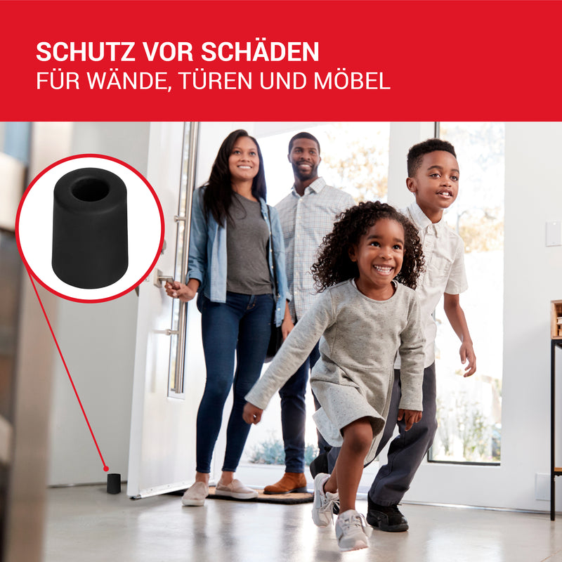 LouMaxx Türstopper Boden Schrauben aus Gummi - Bodentürstopper Ø 40 mm x 50 mm - Türstopper zum Schrauben – Türstopper Gummi - Zuverlässiger Schutz gegen anschlagende Türen - 3er Set in Schwarz