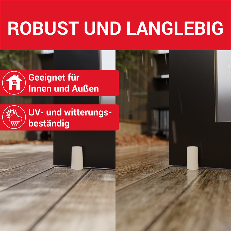 LouMaxx Türstopper Boden Schrauben aus Gummi - Bodentürstopper Ø 40 mm x 75 mm - Türstopper zum Schrauben – Türstopper Gummi - Zuverlässiger Schutz gegen anschlagende Türen - 3er Set in Weiß