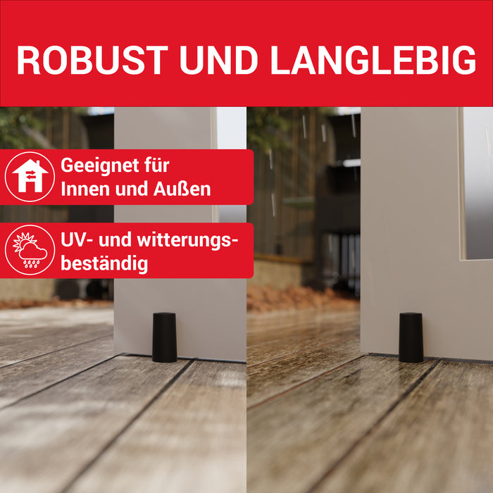 LouMaxx Türstopper Boden Schrauben aus Gummi - Bodentürstopper Ø 40 mm x 75 mm - Türstopper zum Schrauben – Türstopper Gummi - Zuverlässiger Schutz gegen anschlagende Türen - 3er Set in Schwarz