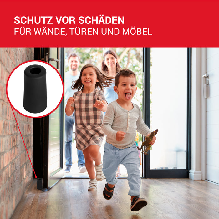 LouMaxx Türstopper Boden Schrauben aus Gummi - Bodentürstopper Ø 40 mm x 75 mm - Türstopper zum Schrauben – Türstopper Gummi - Zuverlässiger Schutz gegen anschlagende Türen - 3er Set in Schwarz