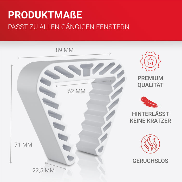 LouMaxx Fensterstopper 2er Set – Fensterstopper beim Lüften & Klemmschutz für Türen – Fensterfeststeller ohne Bohren – Fensterklammer in Weiß für zuverlässige Sicherheit