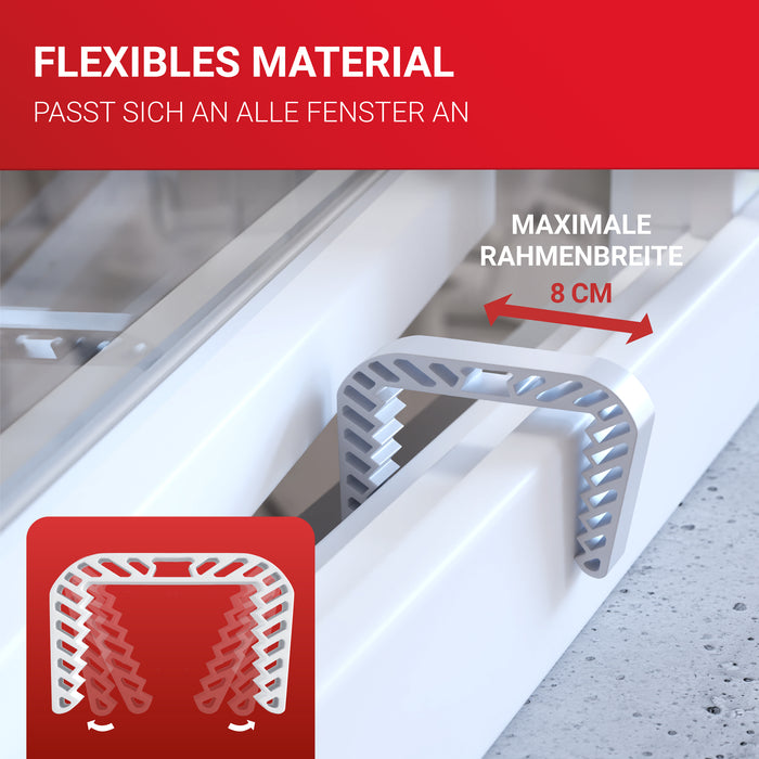LouMaxx Fensterstopper 2er Set – Fensterstopper beim Lüften & Klemmschutz für Türen – Fensterfeststeller ohne Bohren – Fensterklammer in Weiß für zuverlässige Sicherheit