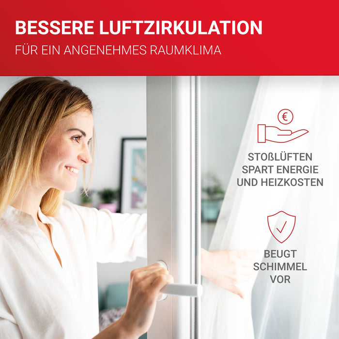 LouMaxx Fensterstopper 2er Set – Fensterstopper beim Lüften & Klemmschutz für Türen – Fensterfeststeller ohne Bohren – Fensterklammer in Weiß für zuverlässige Sicherheit
