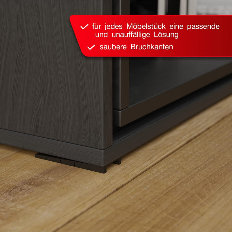 LouMaxx Möbelkeile 10er Set | Unterlegkeile 8 x 20 x 100 mm in Schwarz | Keile Kunststoff mit integrierten Sollbruchstellen…