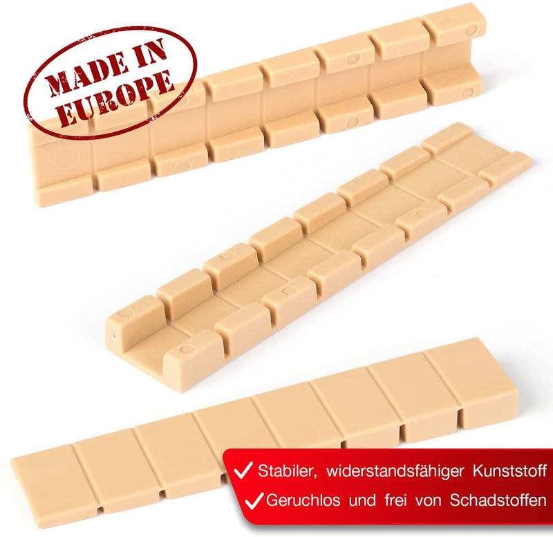 LouMaxx Möbelkeile 10er Set | Unterlegkeile 8 x 20 x 100 mm in Beige | Keile Kunststoff mit integrierten Sollbruchstellen…
