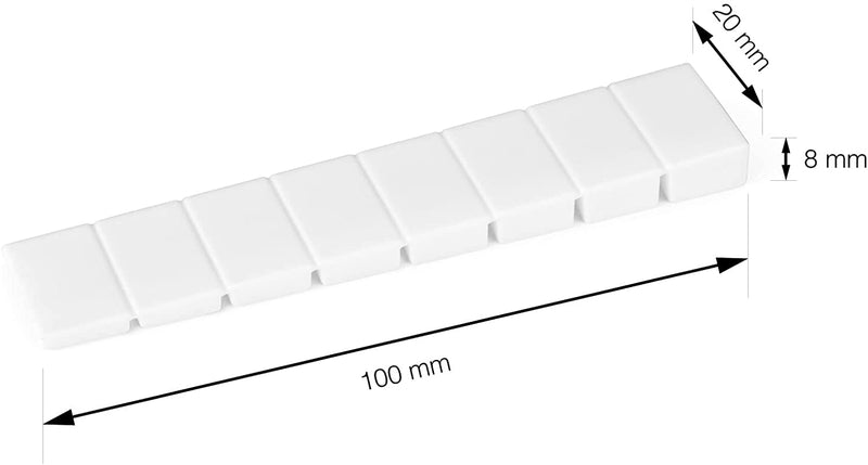 LouMaxx Möbelkeile| Unterlegkeile 8 x 20 x 100 mm in Weiß | Keile Kunststoff mit integrierten Sollbruchstellen…