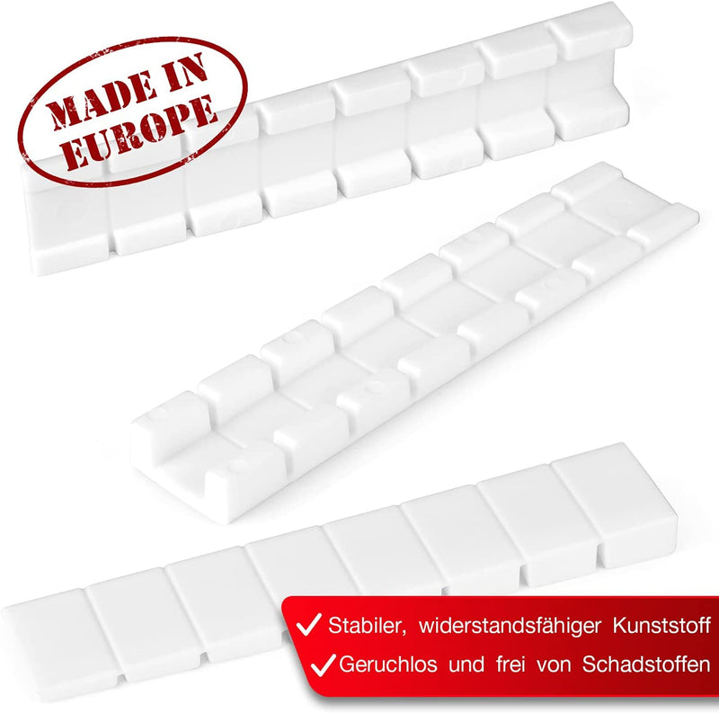 LouMaxx Möbelkeile| Unterlegkeile 8 x 20 x 100 mm in Weiß | Keile Kunststoff mit integrierten Sollbruchstellen…