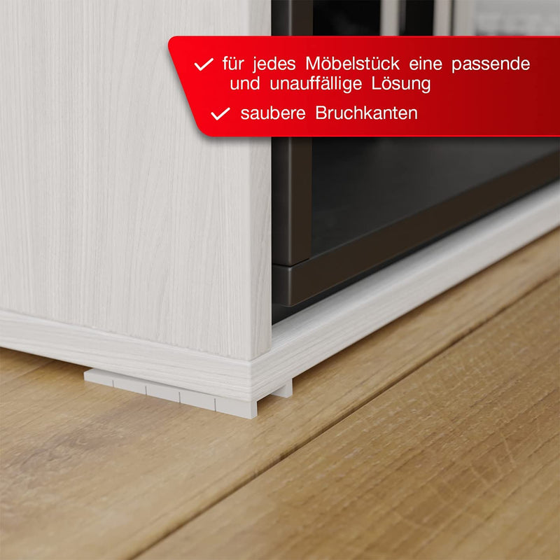 LouMaxx Möbelkeile| Unterlegkeile 8 x 20 x 100 mm in Weiß | Keile Kunststoff mit integrierten Sollbruchstellen…