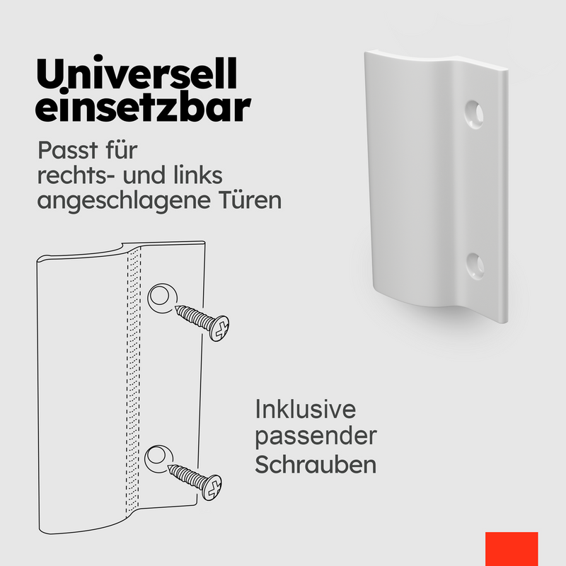 LouMaxx Balkontürgriff außen – Robuster Terrassentür Griff aus Aluminium - Wetterfester, langlebiger Türgriff Pulverbeschichtet in Weiß inkl. Montagematerial