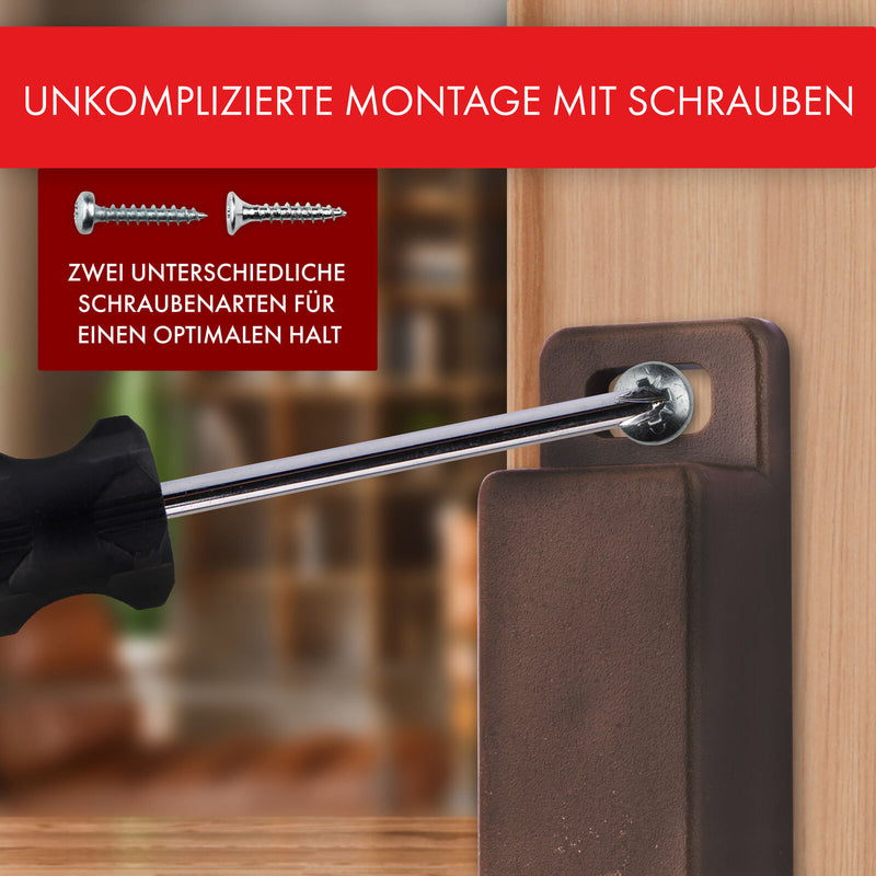 LouMaxx Magnetschnäpper stark - Haltekraft 4kg - 8er Set in braun – Türmagnet - Magnetverschluss - Tür Magnet - Magnetverschluss Schrank - Magnet Türschließer - Magnet Schranktür