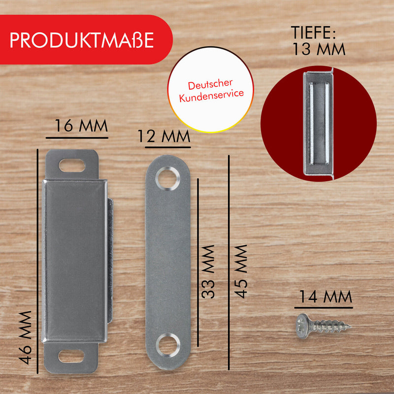 LouMaxx Magnetschnäpper stark - Haltekraft 4kg - 10er Set aus Edelstahl – Türmagnet - Schrankmagnet – Möbelmagnete