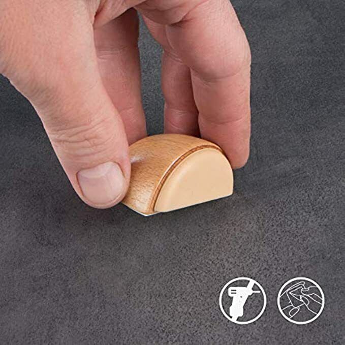 LouMaxx Türstopper Boden selbstklebend Holz, 2er Set - Türstopper Boden - Türstopper zum kleben - Türstopper Boden - Buche–Optik