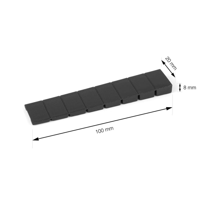 LouMaxx Möbelkeile 10er Set | Unterlegkeile 8 x 20 x 100 mm in Schwarz | Keile Kunststoff mit integrierten Sollbruchstellen… 10 Stück