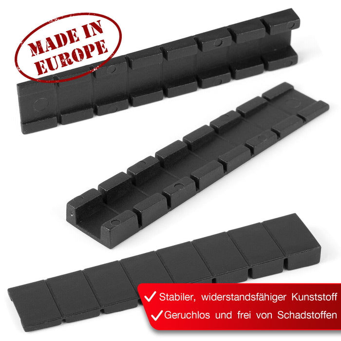LouMaxx Möbelkeile 10er Set | Unterlegkeile 8 x 20 x 100 mm in Schwarz | Keile Kunststoff mit integrierten Sollbruchstellen… 10 Stück